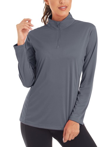 Women's UPF50+ UV Protection Shirts Long Sleeve 1/4 Zip Golf Sport Polo Shirts T