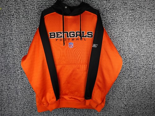 Vintage Reebok NFL Cincinnati Bengals Hoodie Men’s L Team Apparel Fleece Pullov