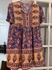 Juniors Women’s Lightweight Colorful Boho Tunic/Dress nWOT Medium