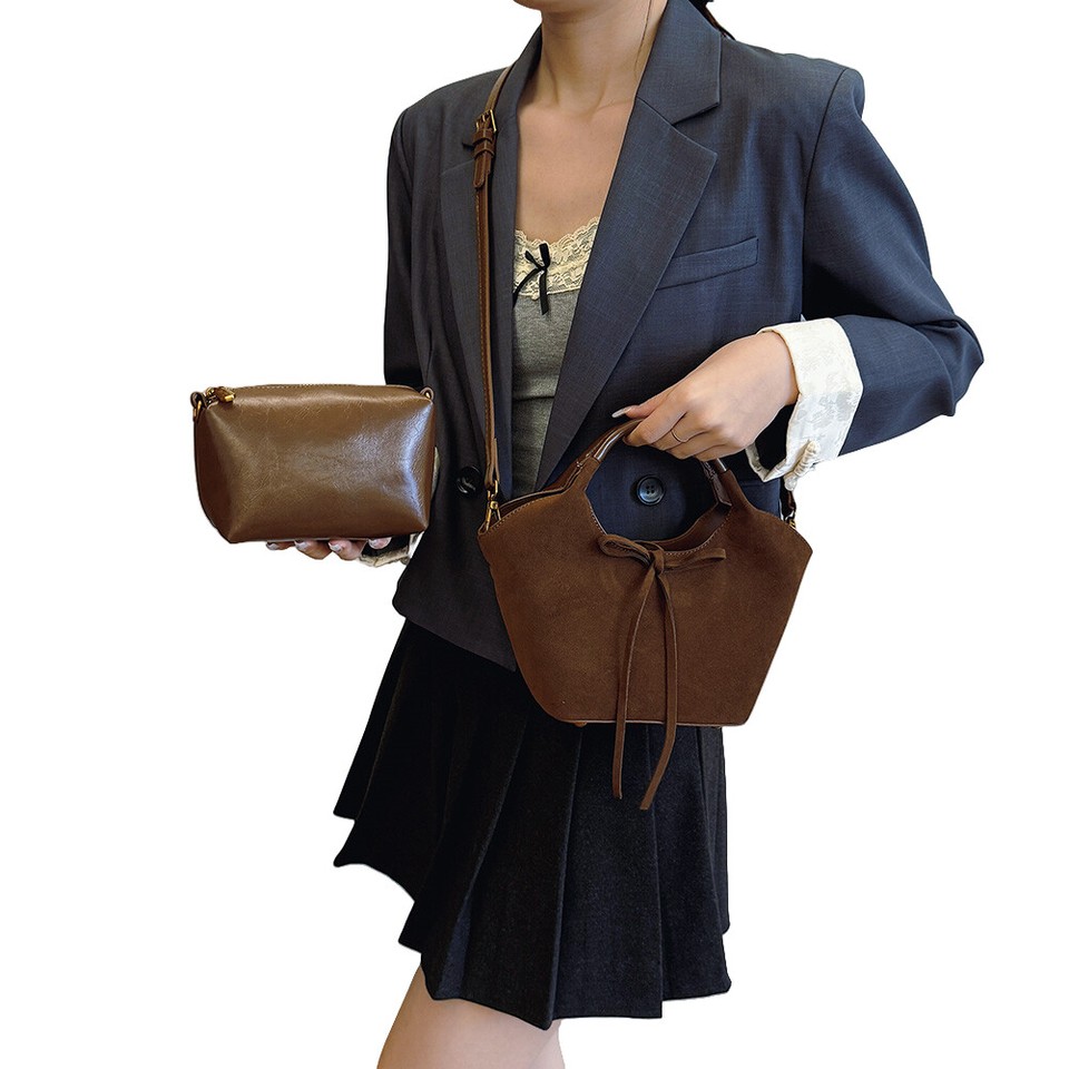 Shoulder Bag for Women Bow Top Handle Bag PU Leather Trendy for