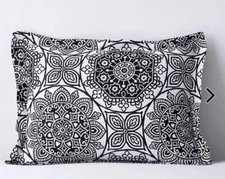 The Company Store Legends Hotel Relaxed LINEN Ebony MEDALLION Sham Set KING