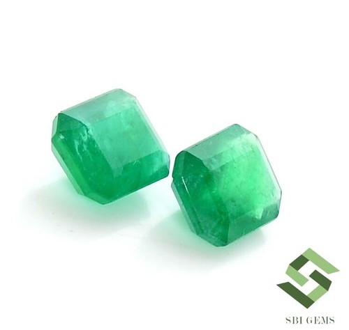 10x8 mm Certified Natural Emerald Octagon Cut Pair 6.38 CTS Loose Gemstones - Picture 11 of 11