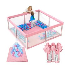 TOREVSIOR Foldable Baby Playpen with Mat, 50" 50" Foldable Playpen for Babi
