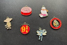 6 x DIJES DE ESMALTE HARRY POTTER COLGANTE METAL JOYERÍA DOBBY HEDWIG