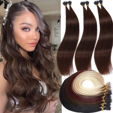 Straight Nano Ring 100 Human Remy Hair Extensions NANO Nano Beads I Tip 200PCS