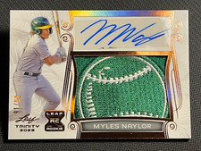 2023 Leaf Trinity AWESOME !! WORN PATCH ROOKIE AUTO Myles Naylor 91/99