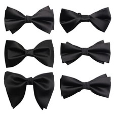 Men Black Color Bow Tie Wedding Party Formal Business Suit Tuxedo Shirt Bowtie