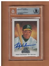 Rickey Henderson AUTOGRAPHED 2002 DIAMOND KINGS BASEBALL CARD SIGNED BECKETT