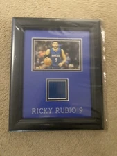 Ricky Rubio  8x10 Framed with game used jersey patch letter of authenticity