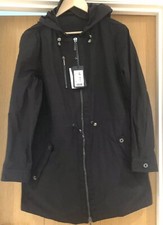 Armani Jeans Hooded Coat Jacket Size 46 Black New