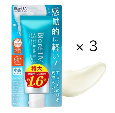 Biore UV Aqua Rich Watery Essence Large 110g x3 Sunscreen SPF50+ / PA++++ Kao
