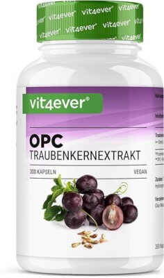 OPC PURE - Grape Seed Extract 300 Capsules High Dose + 100% Vegan