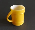 Fire King Anchor Hocking Yellow Ranger Barrel Coffee Cup Mug Vintage 1970s