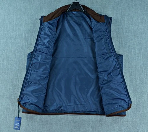 Stafford Quilted Vest Men's 2XL Blue Classic Fit Lined Full Zip Golf NWT image 7