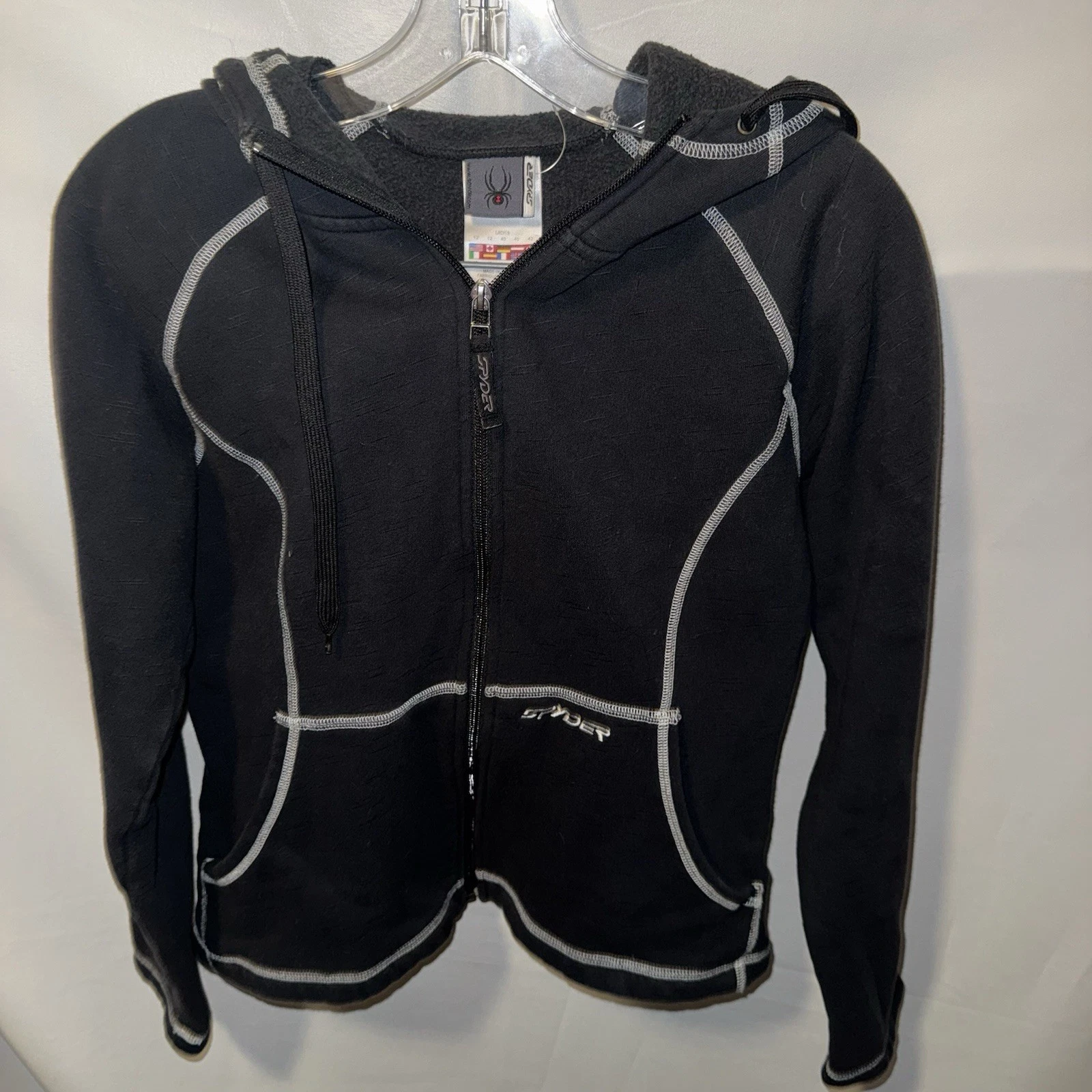 Spyder Sweatshirt Womens 12 black Hoodie Lightweight Zip Up Pockets Athletic
Opens in a new window o