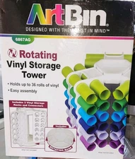 ArtBin Sheet Organizer  36 Rolls, Rotating Vinyl Storage Rack, White #386