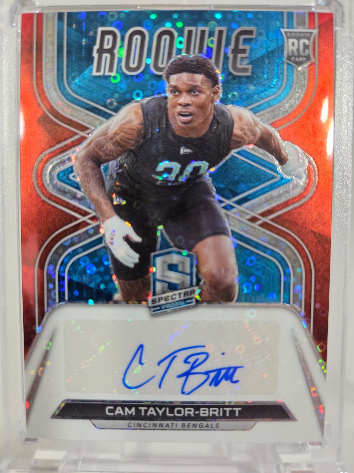 Cam Taylor-Britt Panini Spectra Rookie Autographs #25 Neon Blue