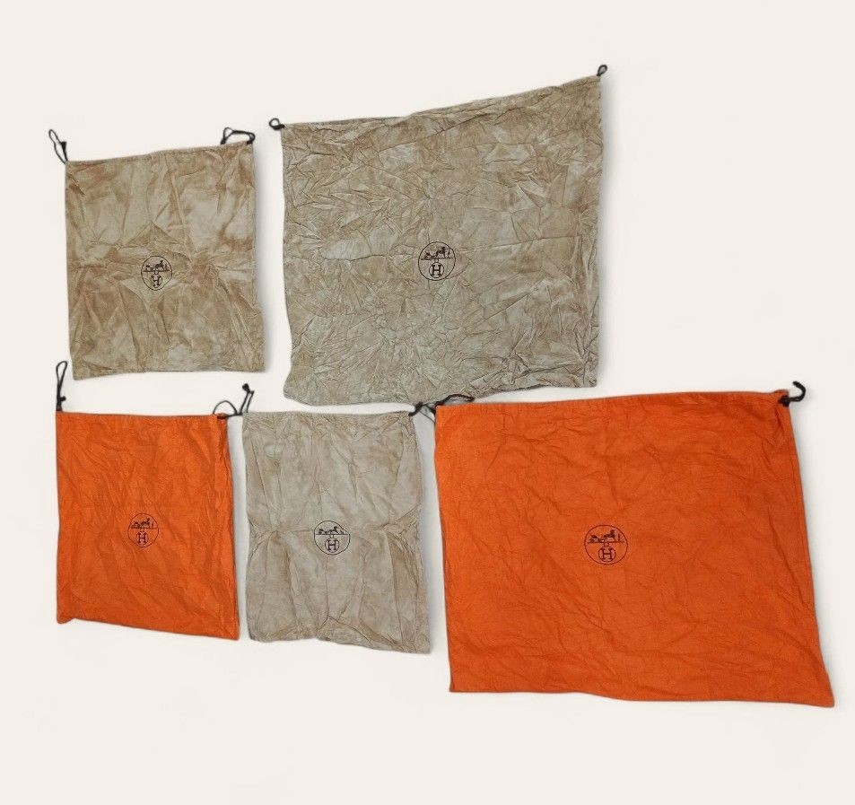 Hermes Dust Bag Storage Bag Pouch Set of 5 Various sizes thumbnail 2