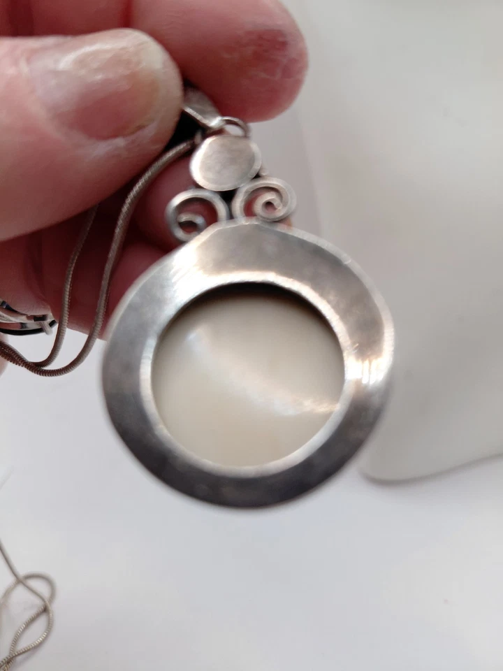  Colgante de plata de ley 925 cara tallada artesanal único.  Foto 3 de 3