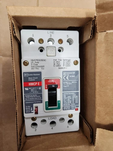 NOS EATON 15 AMP CIRCUIT BREAKER 3 POLE 480 VAC HMCPE015E0C