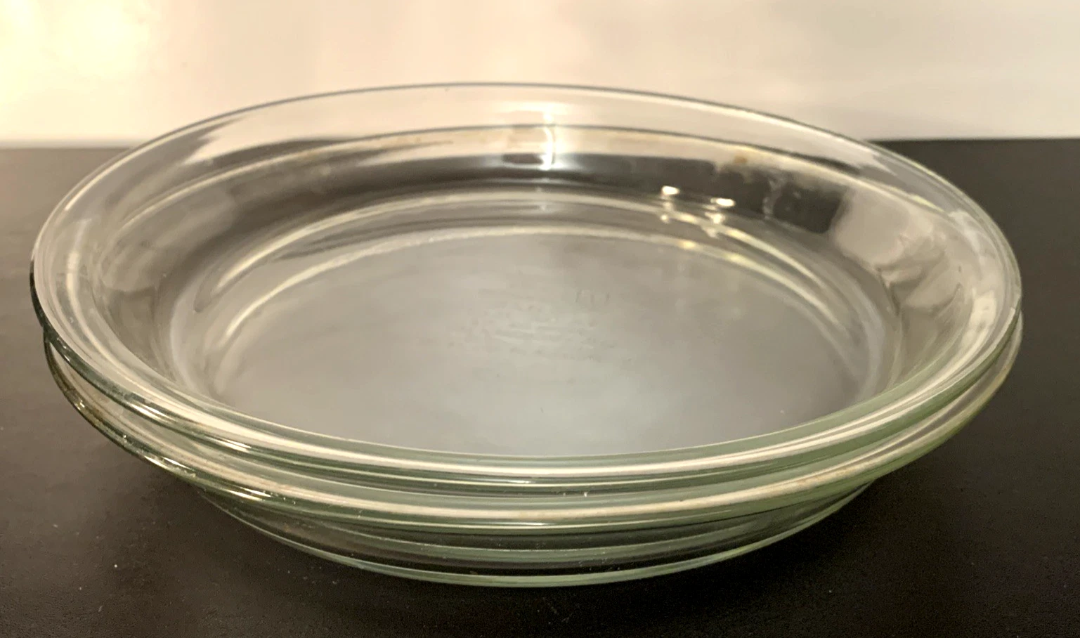 Pie Plates (2) Anchor Hocking Clear Glass USA American Bakeware 9"