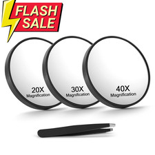 20X/30X/40X Magnifying Mirror with Suction Cups and Black-20x 30x 40x