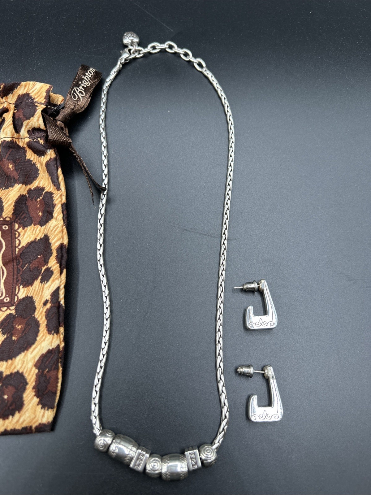 BRIGHTON RETIRED Dangle Silver SCROLL EARRINGS an… - image 2