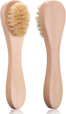 2 Pack Mini Dry Brush, Natural Bristle Small Body Brush, Exfoliating Facial Clea