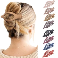 8pcs French Flat Hair Clips for Women Matte No-Slip Claw Duck Billed Barrettes