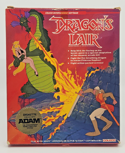 Colecovision ADAM Computer Boxed Video Game - Dragon's Lair - Complete ...
