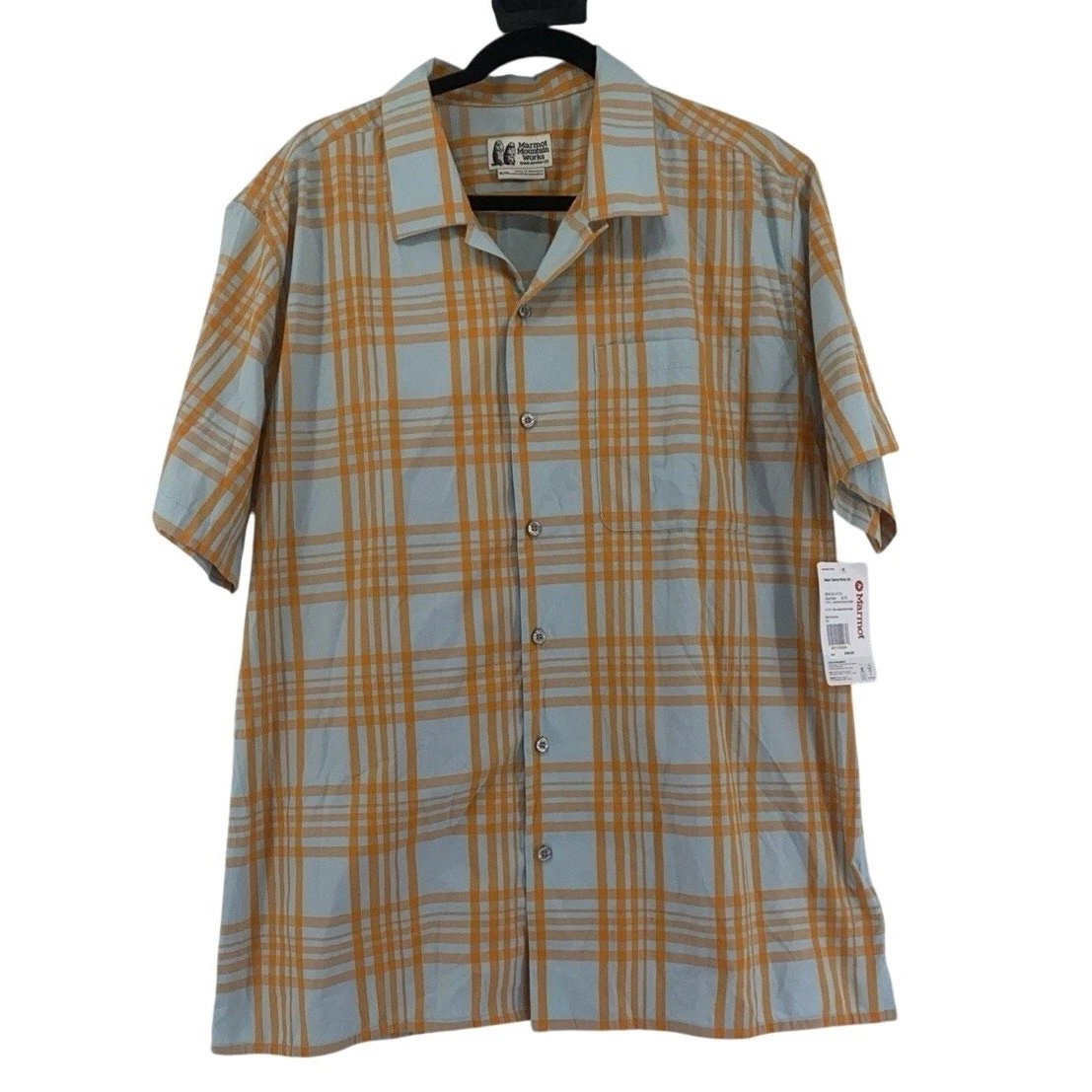 Marmot Mens Muir Camp Nvty SS Button Up Plaid Outdoor Hiking Shirt XL NWT