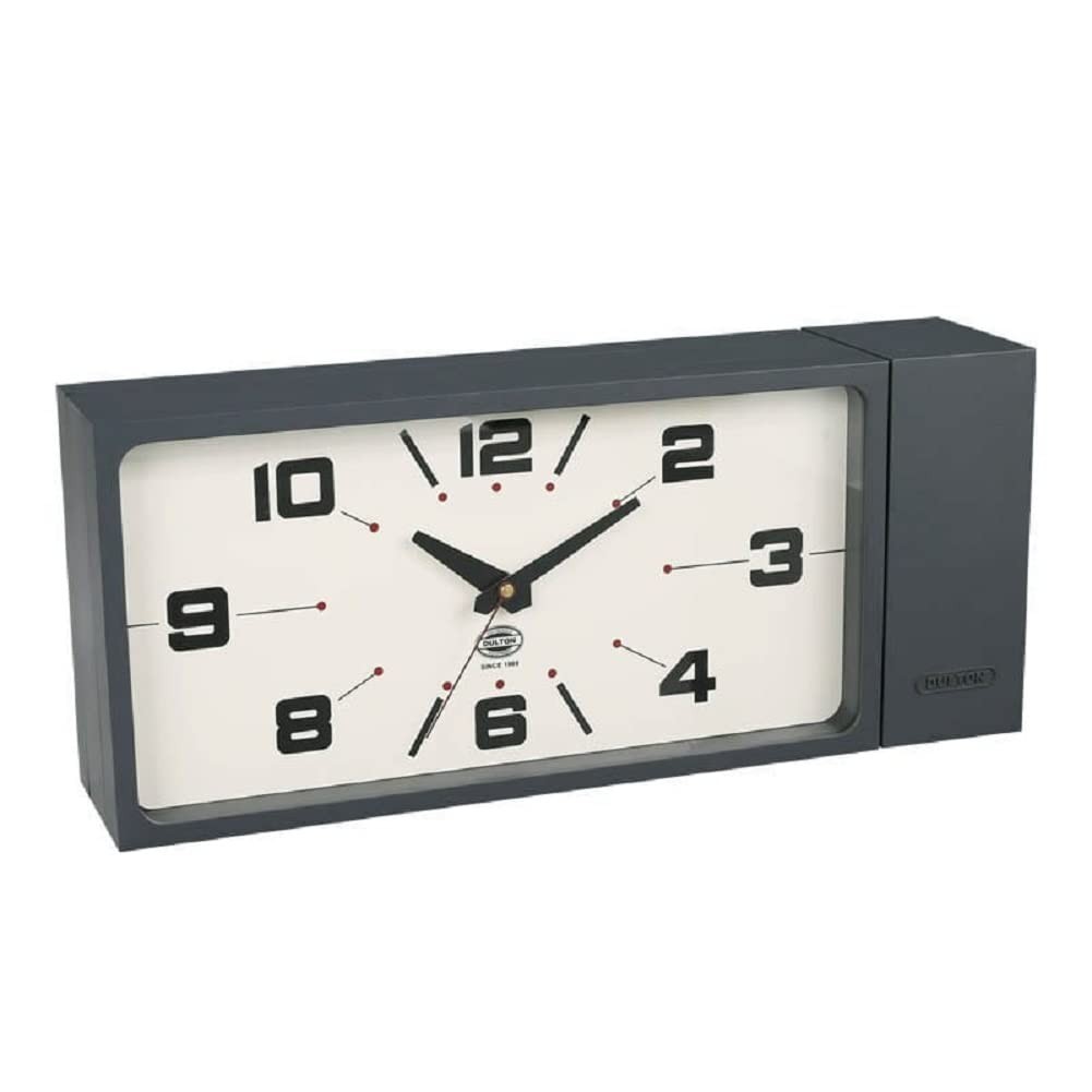 DULTON Double Face Wall Clock Rectangle Gray Industrial Two Sided Clock