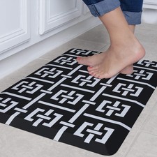 Anti Fatigue Ergonomic Cushioned Kitchen Floor Mat 17.3x28 In Black Unit