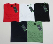 Hugo Boss Men's Short Sleeve BOSS Tiburt Solid Cotton Crew New Arrivals