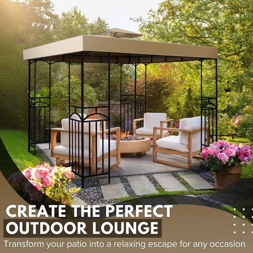 Flexzion Gazebo Covers Replacement 10x10 Feet - Canopy Replacement Top for Doubl - Picture 2 of 9