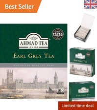 100 Count Earl Grey Black Tea Bags - Gluten Free & Aromatic Brew 0.07 per strip