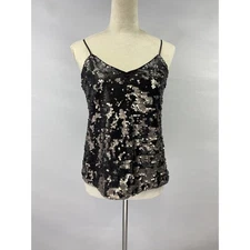 1.State Moody Hues Sequin Camisole Black Gold Size Small Ombre Adjustable Straps