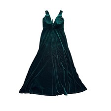 Jenny Yoo Collection, Logan Dress; 12; Green Velvet plunging neckline; Formal