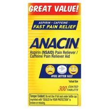 Aspirin + Caffeine Pain Reliever, 300 Coated Tablets