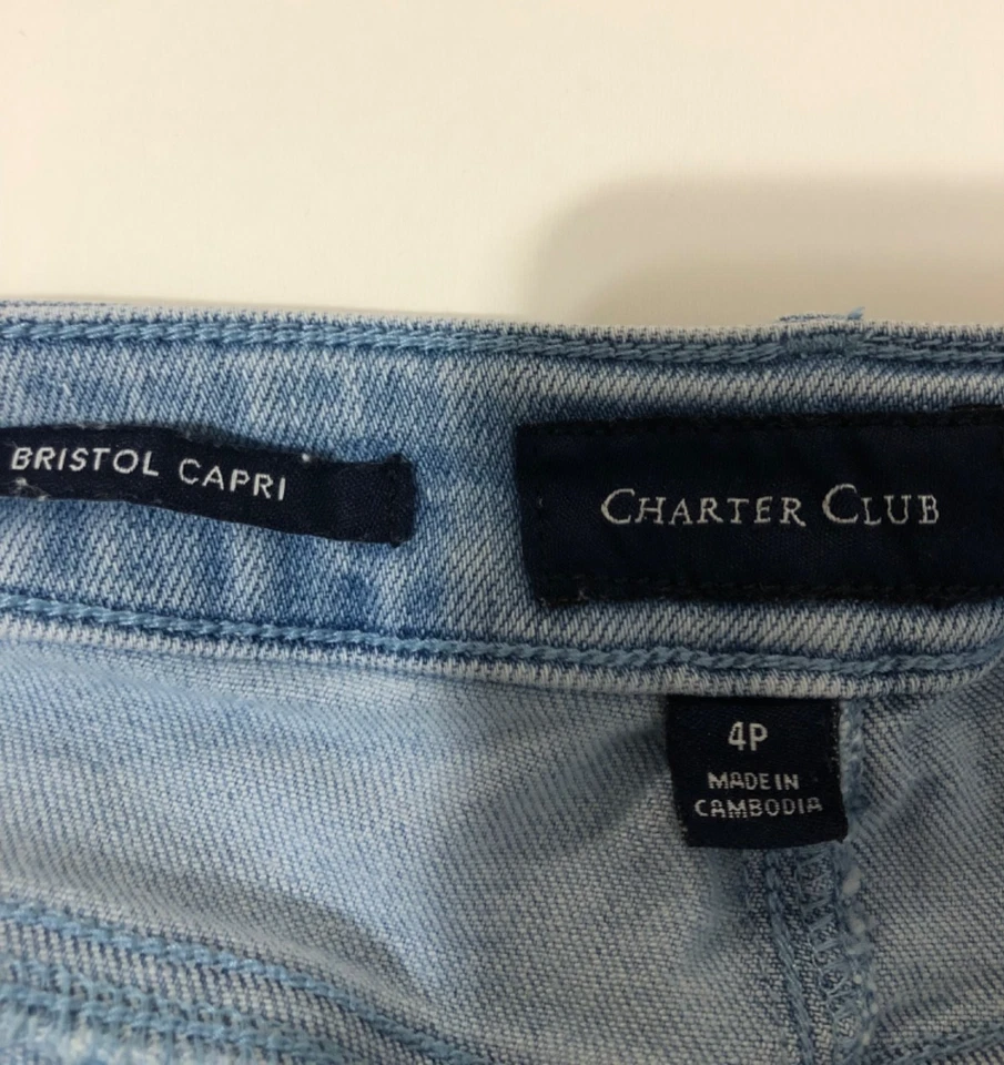 Charter Club Womens Denim Jeans Light Blue Bristol Capri  Casual Sz 4P - Image 2 of 4
