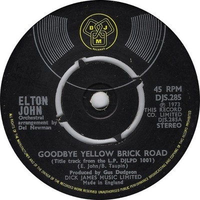 Elton John - Goodbye Yellow Brick Road (7'', Single, Kno)