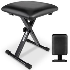 AODSK X Style Piano Bench, Adjustable Foldable Stool, Padded Non Skid Seat