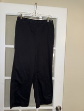 alfred dunner women  s solid black straight leg pants elastic waist size 10