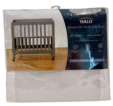 New Halo Breathable Mesh Crib Liner For Mini  Portable Slatted Cribs - White
