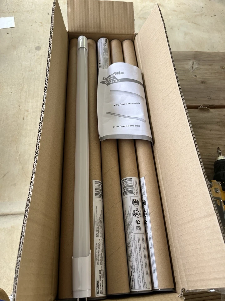 LED Tube RT8010001 5000k 2ft 10W 90W Equivalent Frosted 20 Pack Ballast Bypass - Image 4 of 4