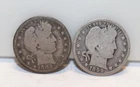 1902 O, 1899 US Barber Silver Quarters 25c
