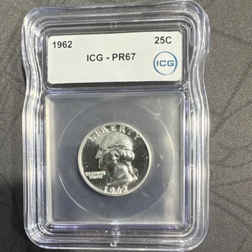 1962 Washington Quarter ICG PR67 Proof Silver 25C Philadelphia
