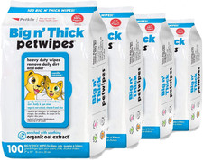 Pet Wipes for Dogs and Cats, 400 Wipes - Large Pet Wipes for Dogs and Cats - Cle