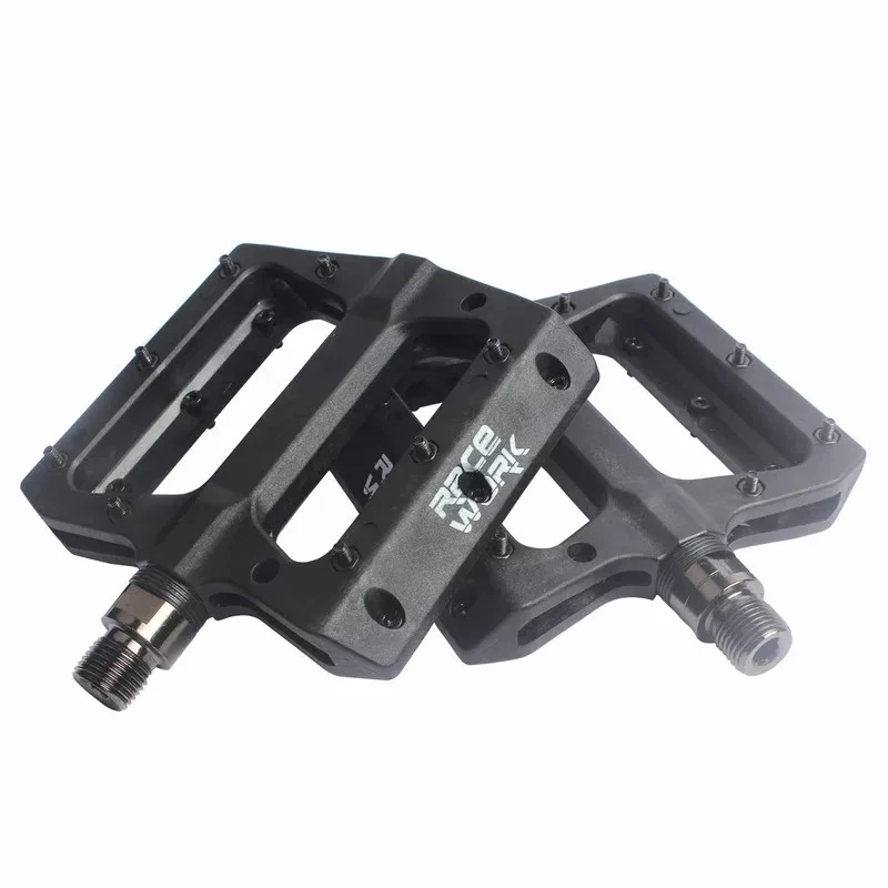 Pedais planos de bicicleta MTB fibra de náilon plataforma leve resistente à abrasão pedais - Imagem 4 de 4