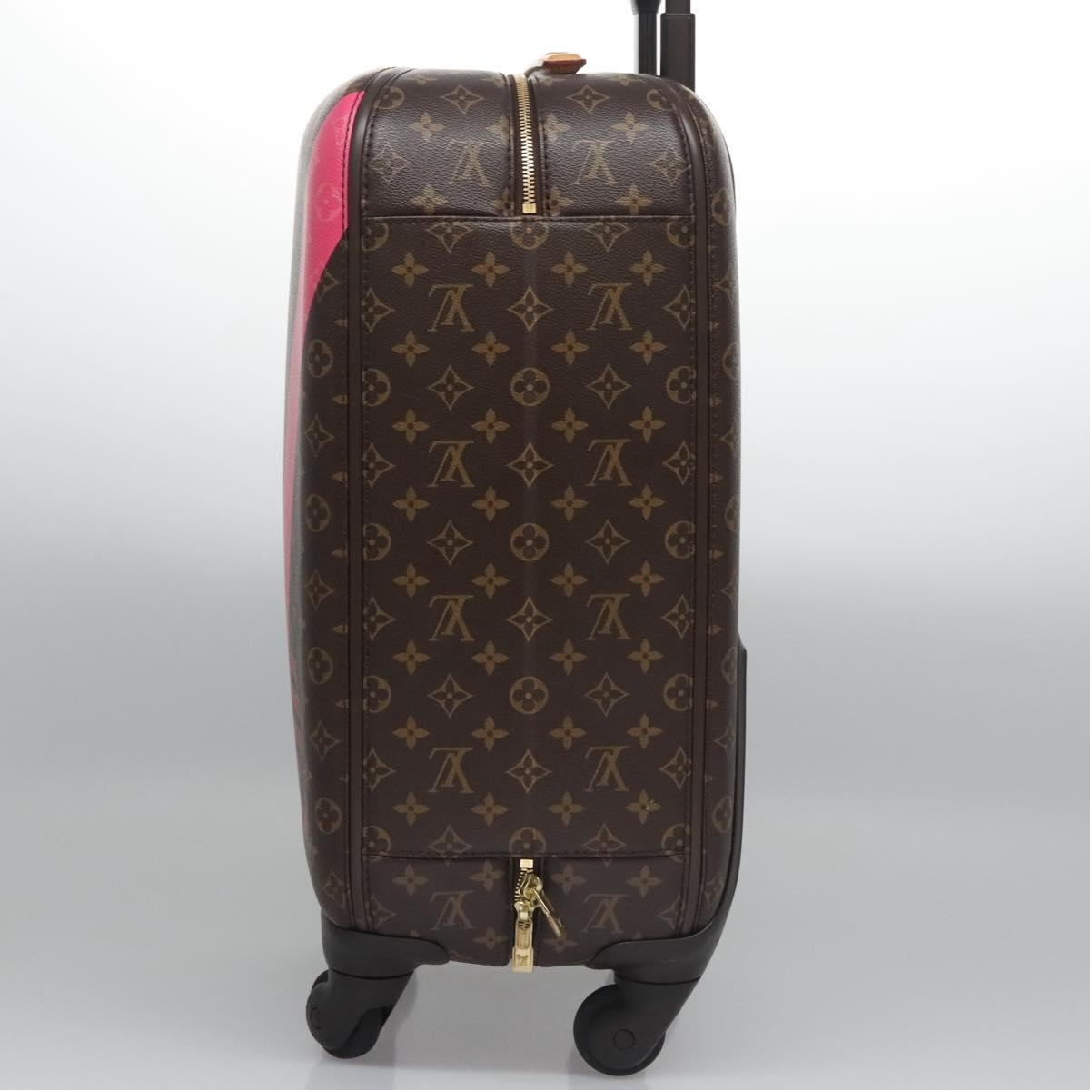 LOUIS VUITTON Monogram V Line Zephyr 55 suitcase Pink LV Auth